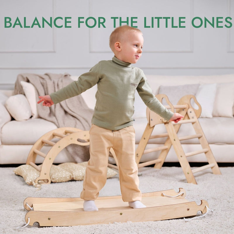 4in1 Montessori Climbing Frame: Pikler Triangle + Arch + Slide Board + Cushion for Toddlers (1–3 Years)-5