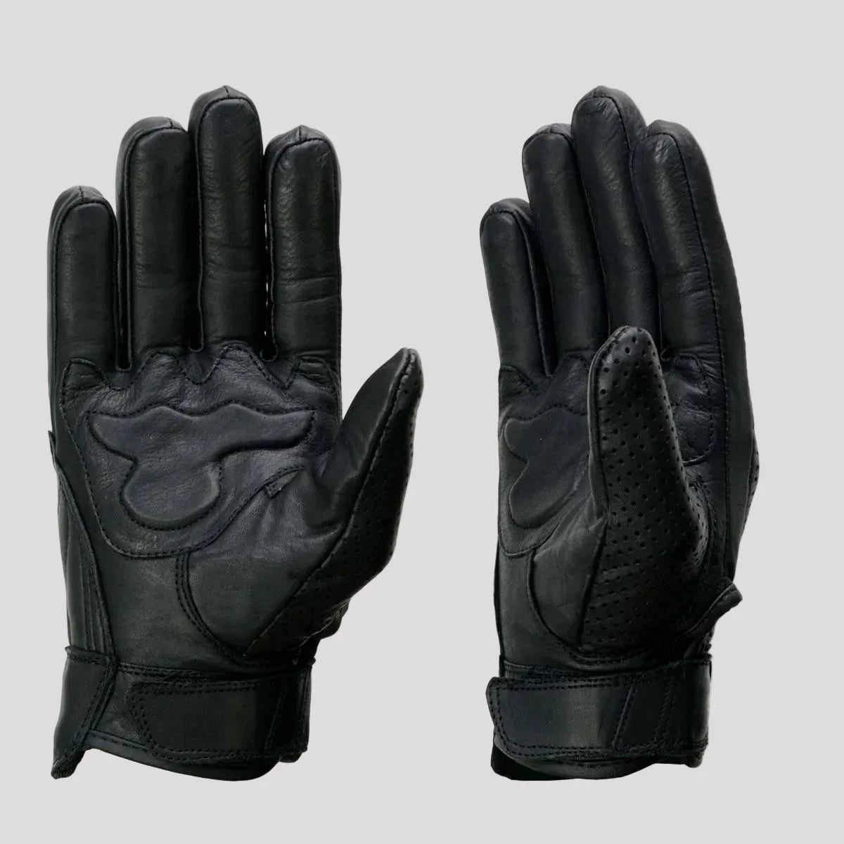 Open Road Men's Perforated Armored Leather Motorcycle Gloves-6