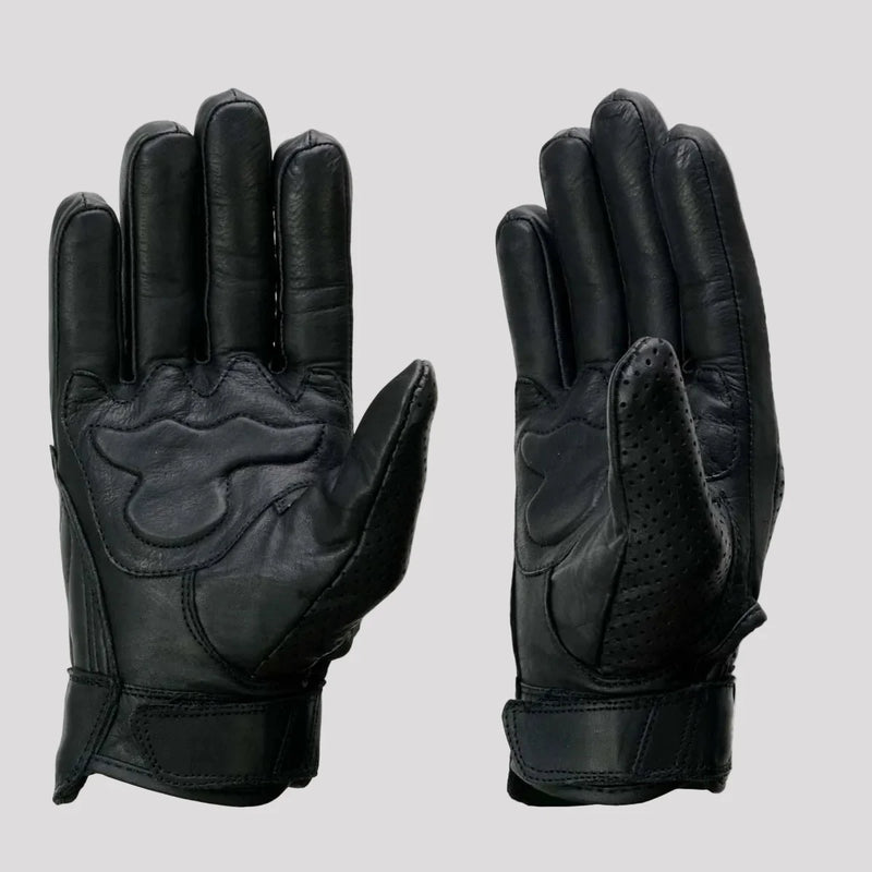 Open Road Men's Perforated Armored Leather Motorcycle Gloves-6
