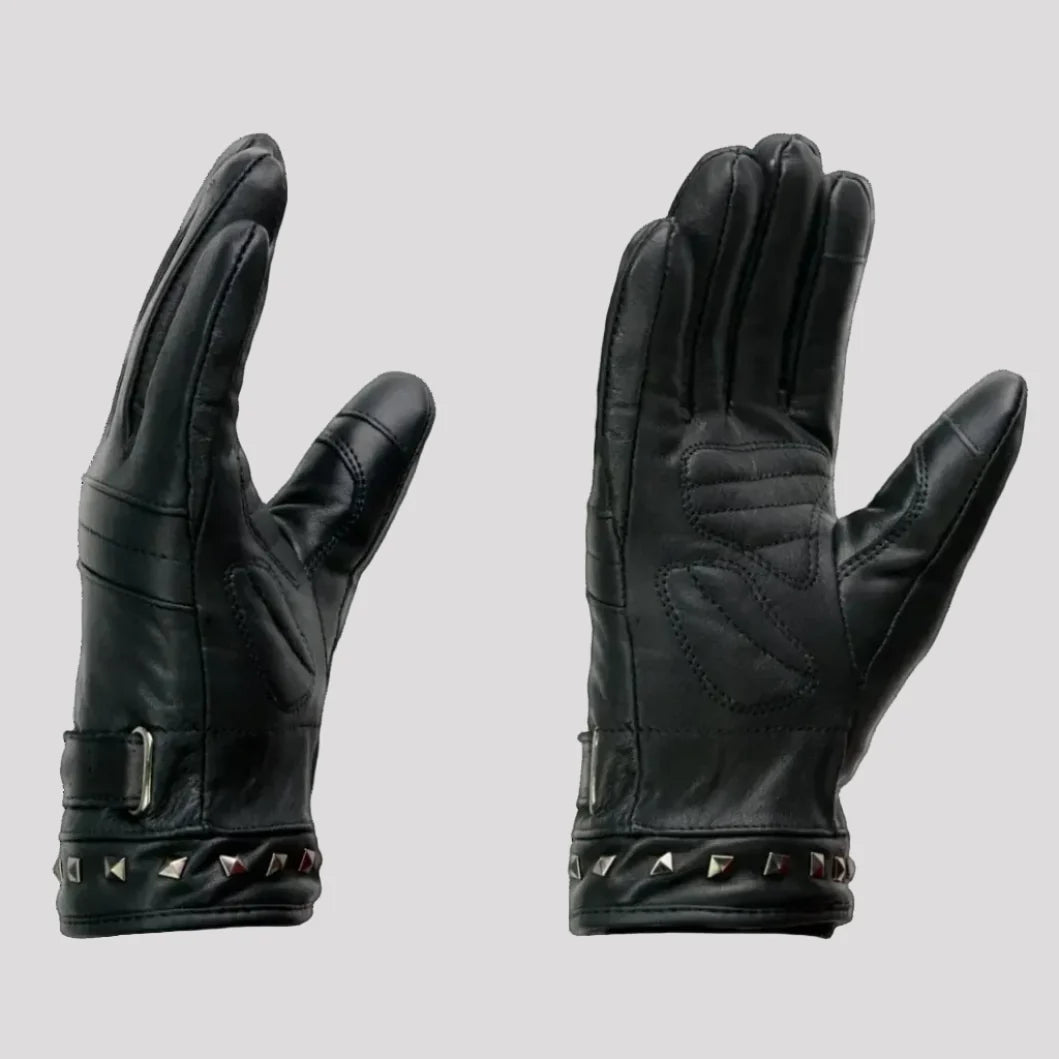 Open Road Women's Touch Tip Leather Motorcycle Gloves-5