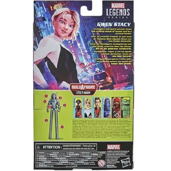 Spider-Man–Marvel Legends Gwen Stacy/Spider-Gwen 6-Inch Action Figure–Stilt-Man BAF Series (UPC: 5010993786534)