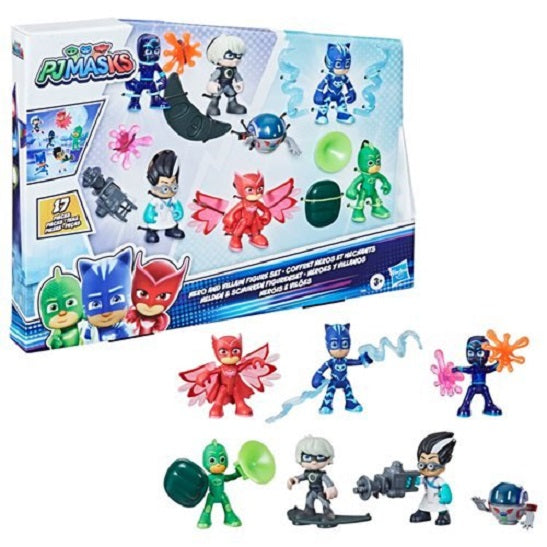 PJ Masks – Hero and Villain Figure Set (7 Figures + Accessories) (UPC: 5010993837274)