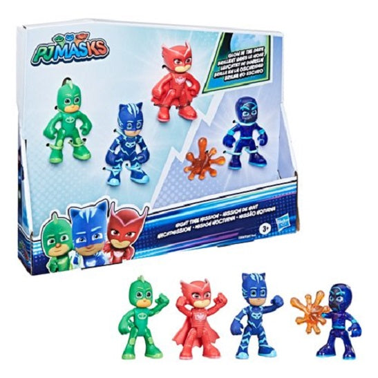 PJ Masks – Night Time Mission Glow-in-the-Dark Action Figure Set (UPC: 5010993847679)