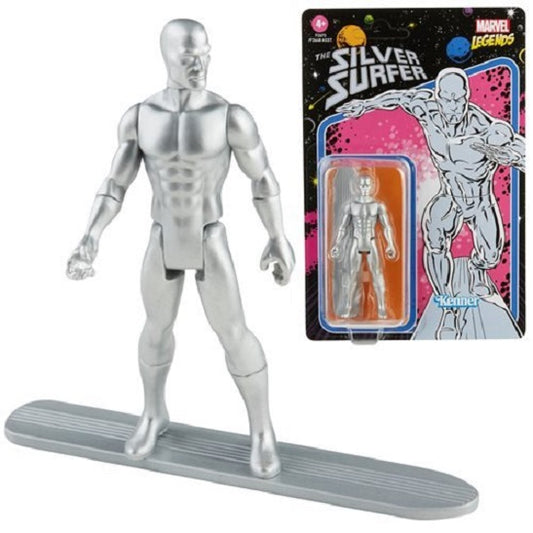 Marvel Legends Retro 375 Collection Silver Surfer Figura de acción de 3.75 pulgadas (UPC: 5010993848973)
