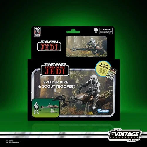 Star Wars The Vintage Collection – Return of the Jedi Speeder Bike Vehicle with Biker Scout 3.75-Inch Figure (UPC: 5010994199333)