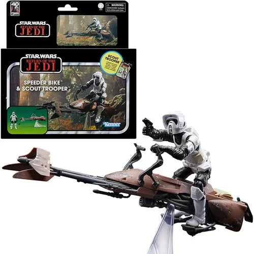 Star Wars The Vintage Collection – Return of the Jedi Speeder Bike Vehicle with Biker Scout 3.75-Inch Figure (UPC: 5010994199333)