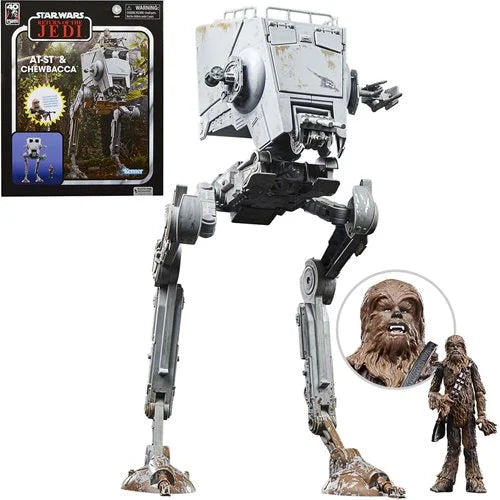 Star Wars TVC – Vehículo y Figura de AT-ST y Chewbacca de 3,75 pulgadas – 40.º Aniversario (UPC: 5010996106827)