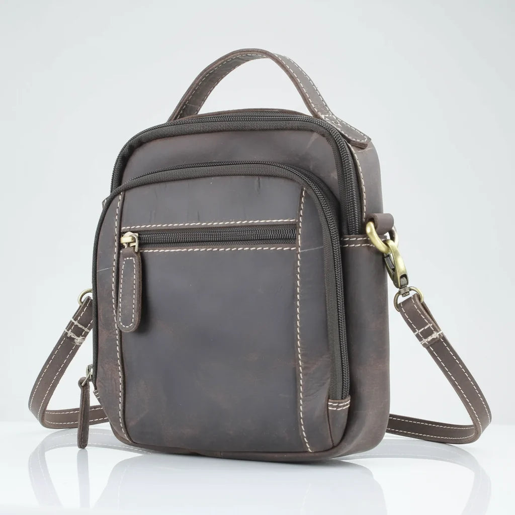 Hunter Leather Bag with Top Handle-1