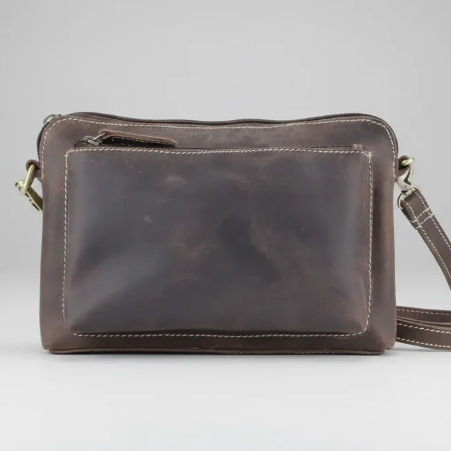 Hunter Leather Front Pocket Crossbody Bag-1