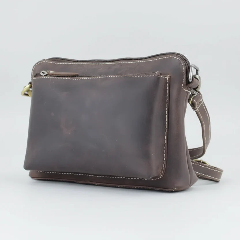 Hunter Leather Front Pocket Crossbody Bag-2