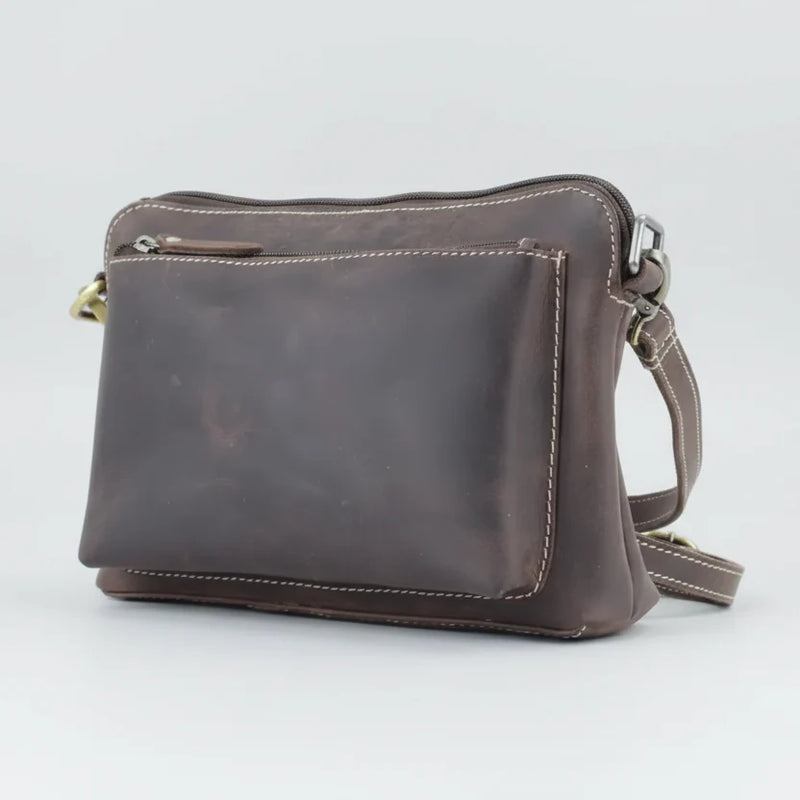 Hunter Leather Front Pocket Crossbody Bag-2