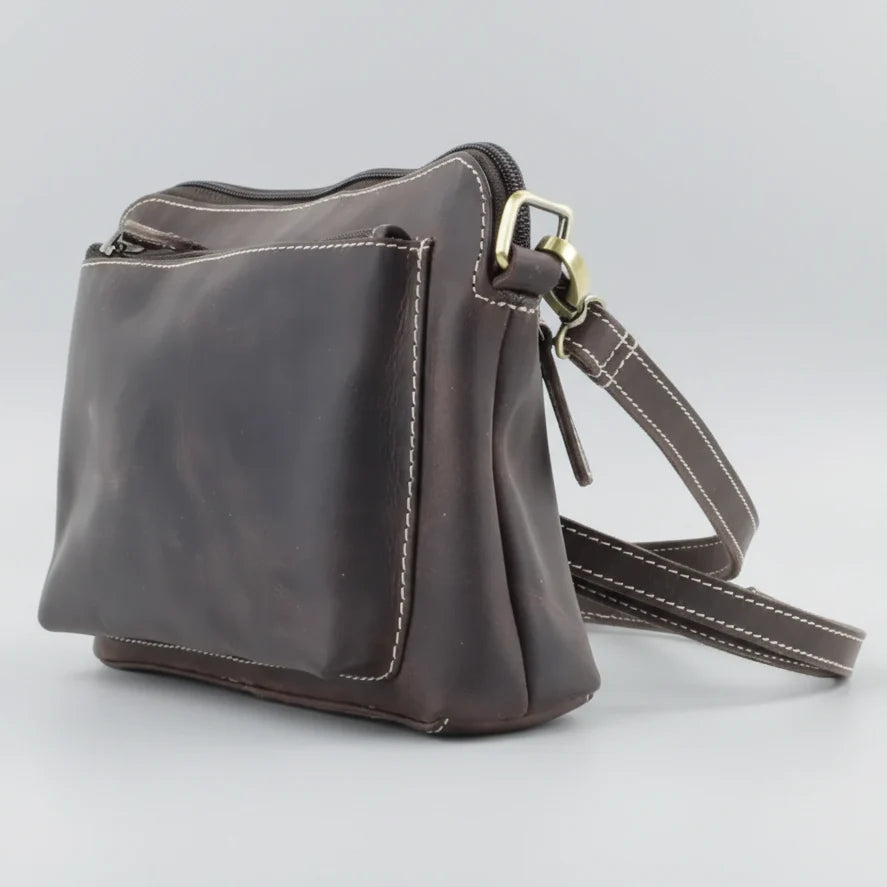 Hunter Leather Front Pocket Crossbody Bag-3