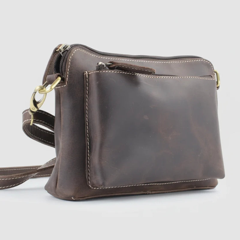 Hunter Leather Front Pocket Crossbody Bag-4