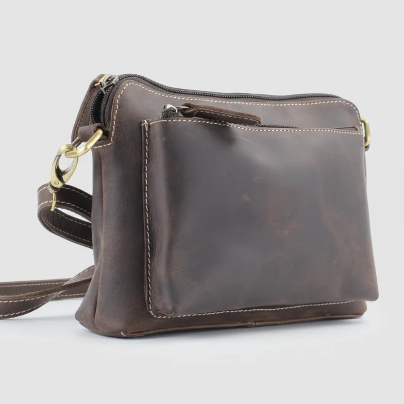 Hunter Leather Front Pocket Crossbody Bag-4