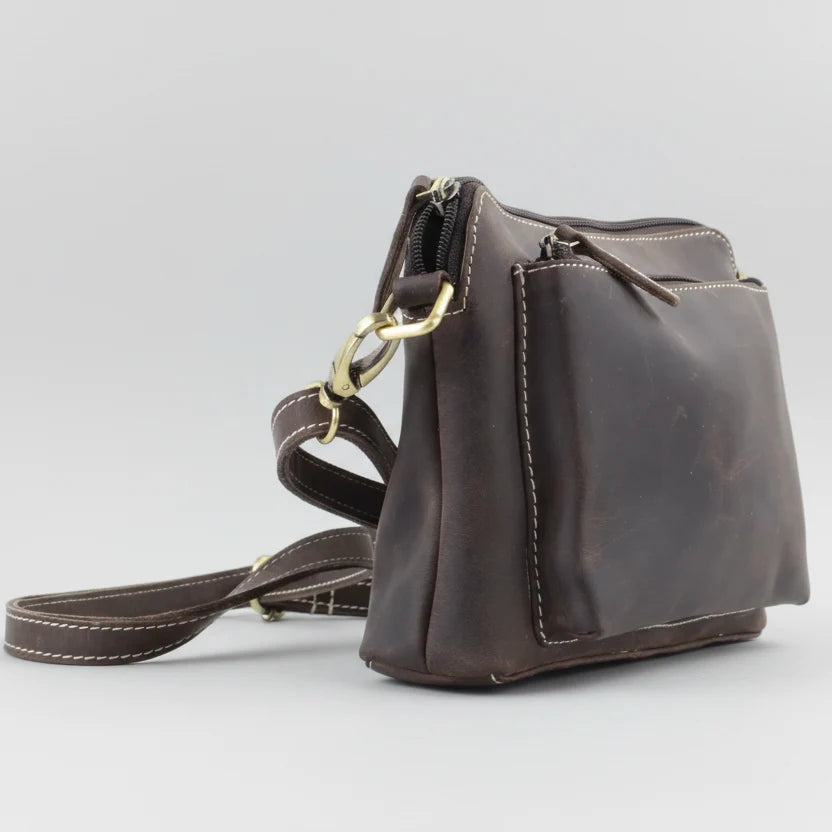 Hunter Leather Front Pocket Crossbody Bag-6