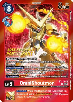 OmniShoutmon (2023 Regionals Participant) (BT11-015) - Dimensional Phase Foil-1