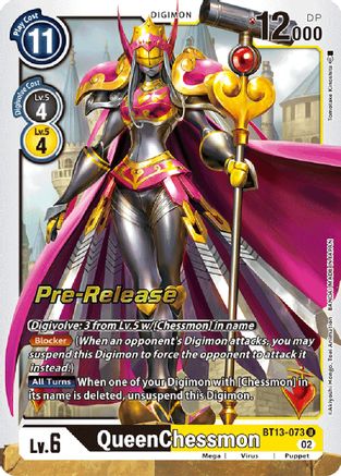 QueenChessmon (BT13-073) - Versus Royal Knights Pre-Release Cards Foil-1