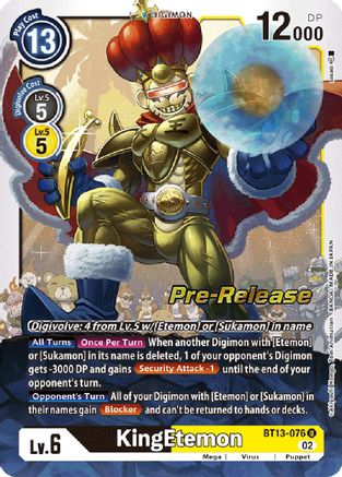 KingEtemon (BT13-076) - Versus Royal Knights Pre-Release Cards Foil-1