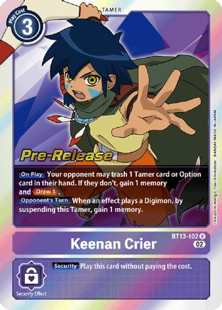 Keenan Crier (BT13-102) - Versus Royal Knights Pre-Release Cards Foil-1