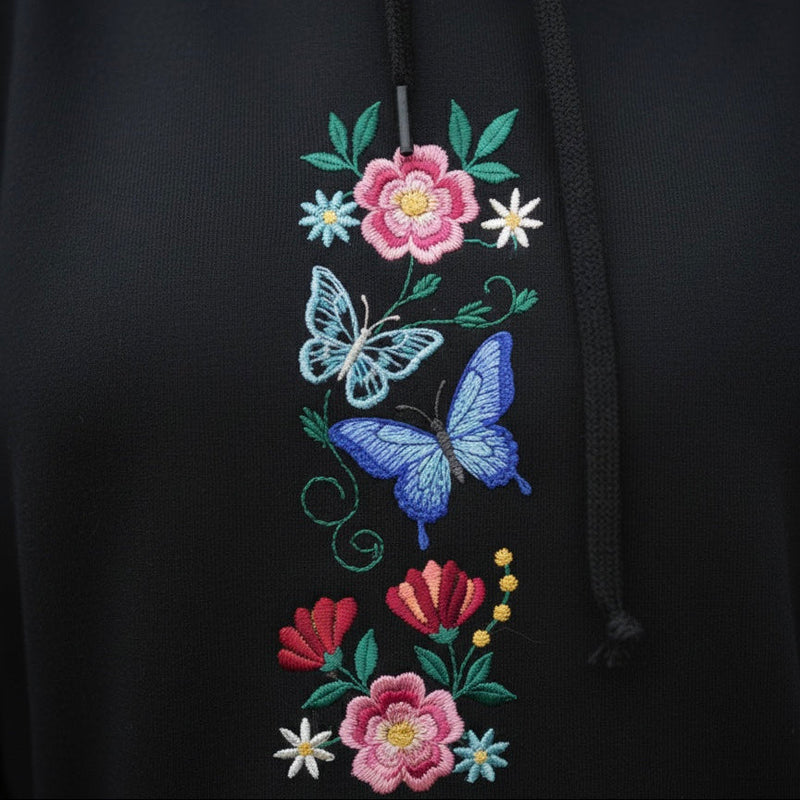 Embroidered Hoodies (Butterfly )-3