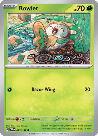 Rowlet 13 - SV03 Obsidian Flames Reverse Holofoil-1