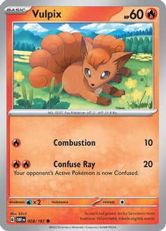 Vulpix 28 - SV03 Obsidian Flames Reverse Holofoil-1