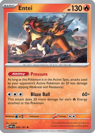 Entei 30 - SV03 Obsidian Flames Holofoil-1