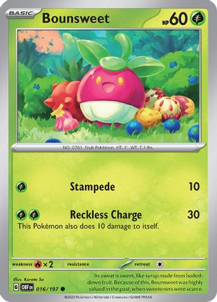 Bounsweet 16 - SV03 Obsidian Flames Reverse Holofoil-1