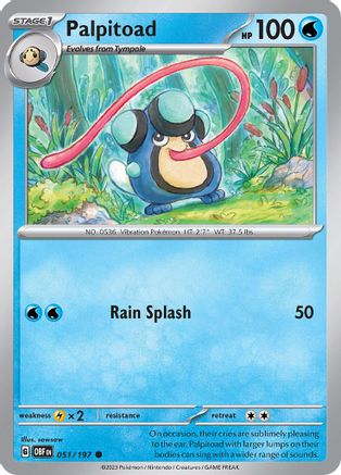 Palpitoad 51 - SV03 Obsidian Flames Reverse Holofoil-1