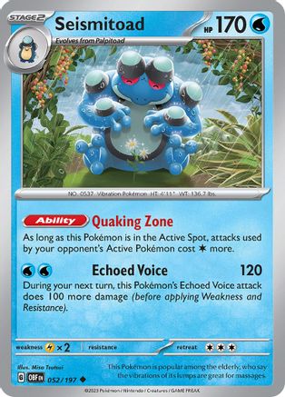 Seismitoad 52 - SV03 Obsidian Flames-1