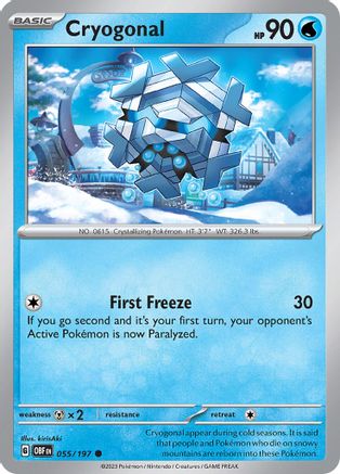 Cryogonal 55 - SV03 Obsidian Flames Reverse Holofoil-1
