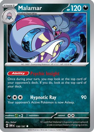 Malamar 138 - SV03 Obsidian Flames Reverse Holofoil-1