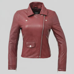 Women’s Lightweight Leather Fashion Jacket | Soft Naked Cowhide Casual Moto Style-3