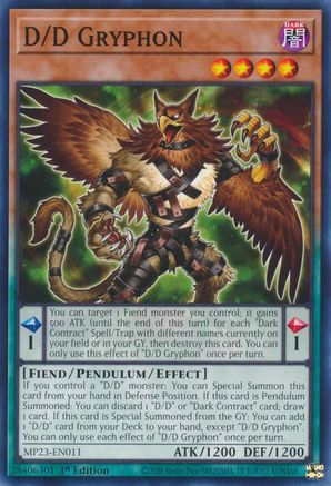 D/D Gryphon (MP23-EN011) - 25th Anniversary Tin: Dueling Heroes Mega Pack 1st Edition-1