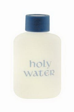 Pocket Holy Water Bottle, 2 oz Plastic with Blue Cap, Portable Catholic Bottle, Empty-1