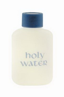 Pocket Holy Water Bottle, 2 oz Plastic with Blue Cap, Portable Catholic Bottle, Empty-1