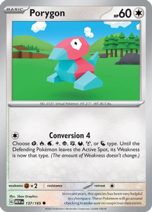 Porygon 137 - SV Scarlet & Violet 151 Reverse Holofoil-1
