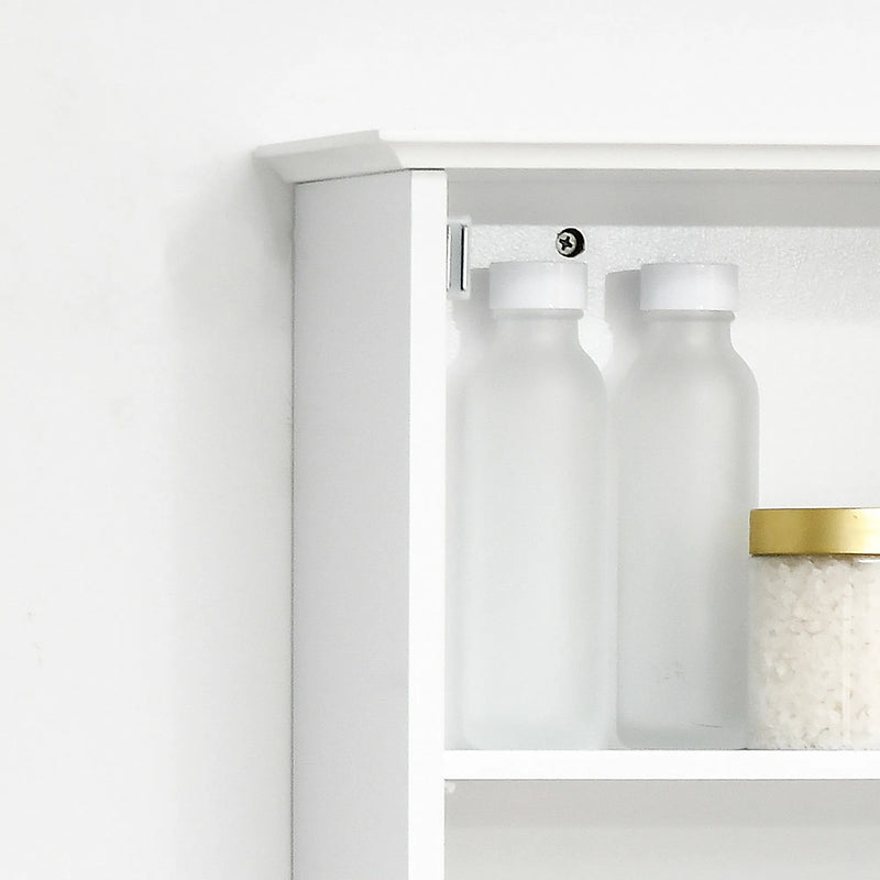White Bathroom Mirror Cabinet – Wall-Mounted Medicine Cabinet with 3-Shelf Organizer (United States & Canada Delivery Only)-2