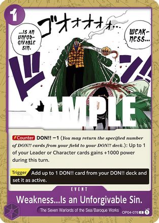 Weakness...Is an Unforgivable Sin. (OP04-076) - Kingdoms of Intrigue-1
