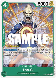 Lao.G (OP04-034) - Kingdoms of Intrigue Pre-Release Cards-1