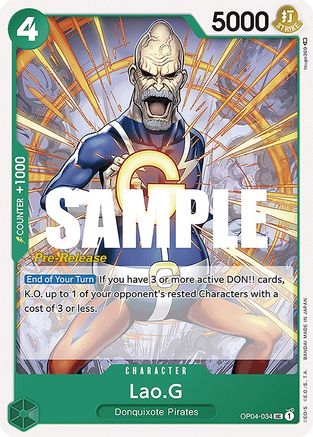 Lao.G (OP04-034) - Kingdoms of Intrigue Pre-Release Cards-1
