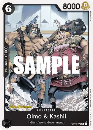Oimo & Kashii (OP04-078) - Kingdoms of Intrigue Pre-Release Cards-1