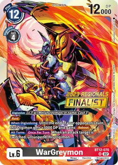 WarGreymon (2023 Regionals Finalist) (BT12-070) - Across Time Foil-1