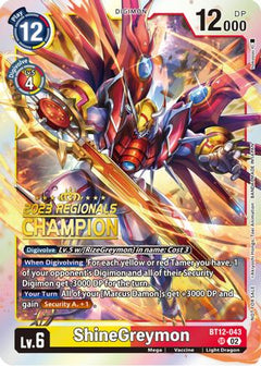 ShineGreymon (2023 Regionals Champion) (BT12-043) - Across Time Foil-1