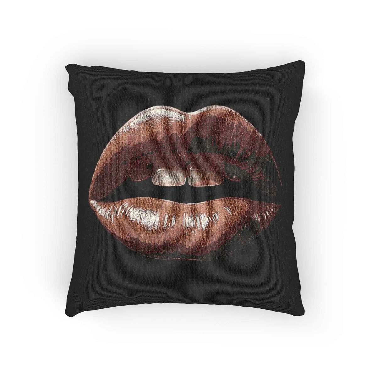 Kiss Design Woven Pillow | Lip Print Accent Pillow-1