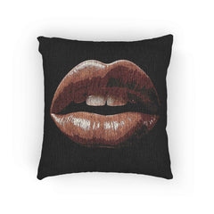 Kiss Design Woven Pillow | Lip Print Accent Pillow-1