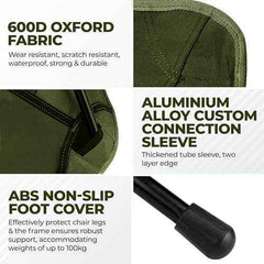 Low Back Ultralight Folding Camping Chairs With Storage Pouch - Khaki-8