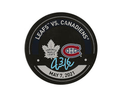 Rondelle d'échauffement autographiée de Jack Campbell, Maple Leafs de Toronto, 7 mai 2021-1