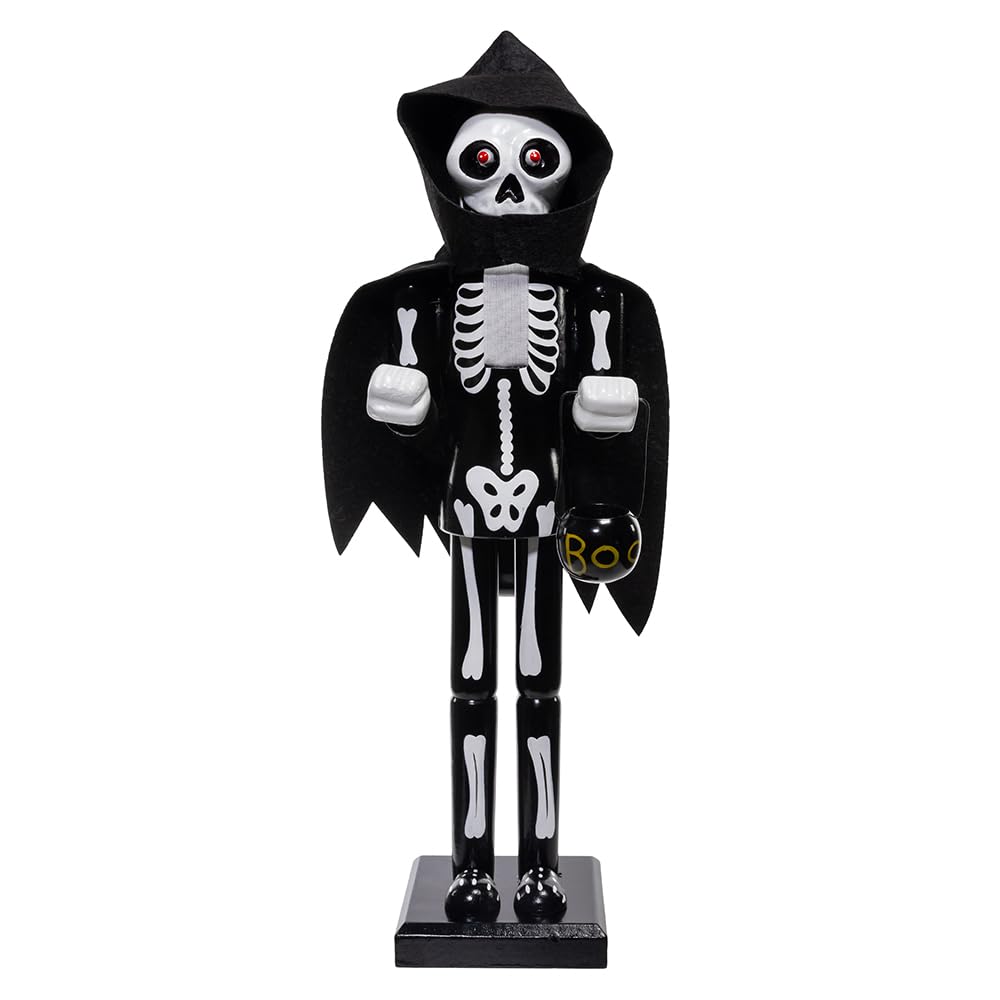 Kurt Adler 15-inch Wooden Halloween Skull Nutcracker-1