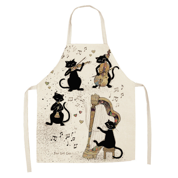 European and American cartoon cute cat apron-17